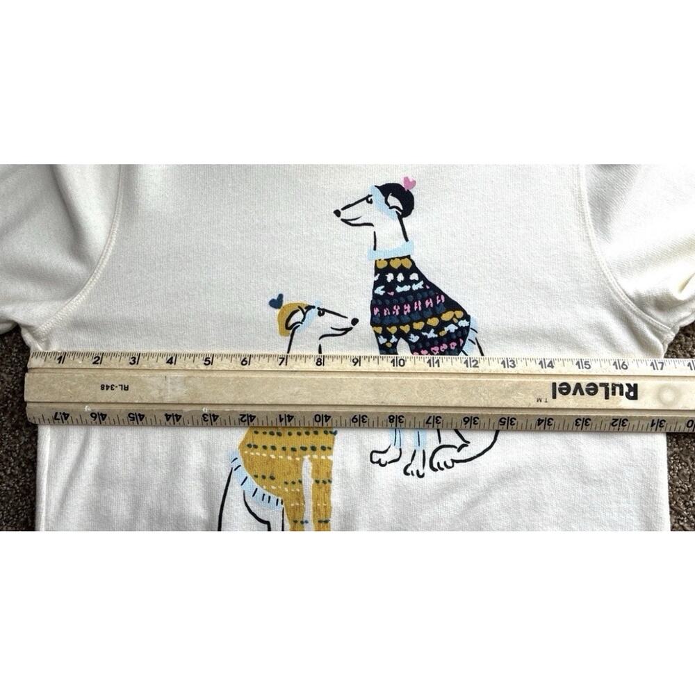 Anthropologie Maeve Pups Graphic Sweatshirt Top Dogs Ivory XS Summer night - Picture 6 of 7